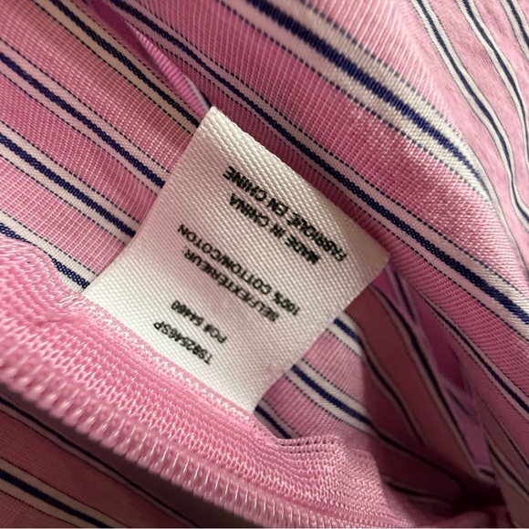 Derek Lam 10 Crosby Striped Poplin Tie-Front Long-Sleeve Shirtdress Pink - 4 - Picture 7 of 11